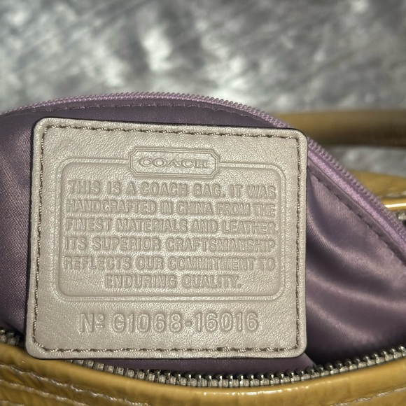 Coach Kristin Yellow Patent Leather Satchel Shoulder Bag - Picture 16 of 16